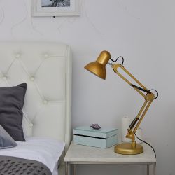 TLI-221 GOLD E27 Светильник настольный. Цоколь Е27. 60W. Механический выключатель. Золотой. ТМ Uniel