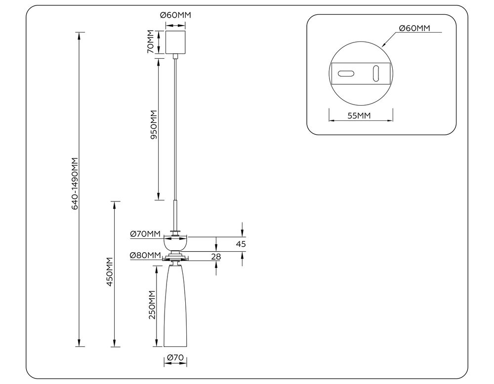 Ambrella Подвесной светильник с травертином Ceramo Modern LH75365