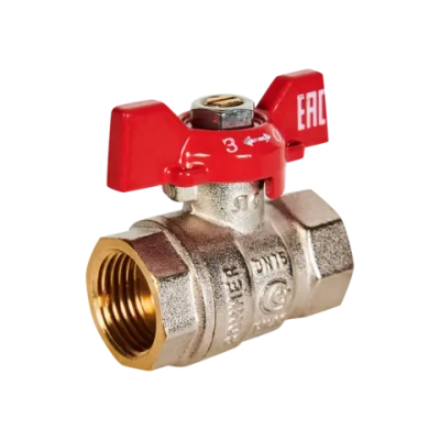 Кран шаровой полнопроходной ROMMER - 1/2" (ВР/ВР, PN40, ручка-бабочка)