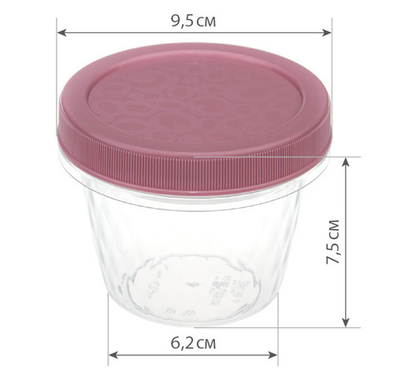 Емкость для продуктов с завинчивающейся крышкой РОЛЛ 0,3л микс (разноцветный) М1470