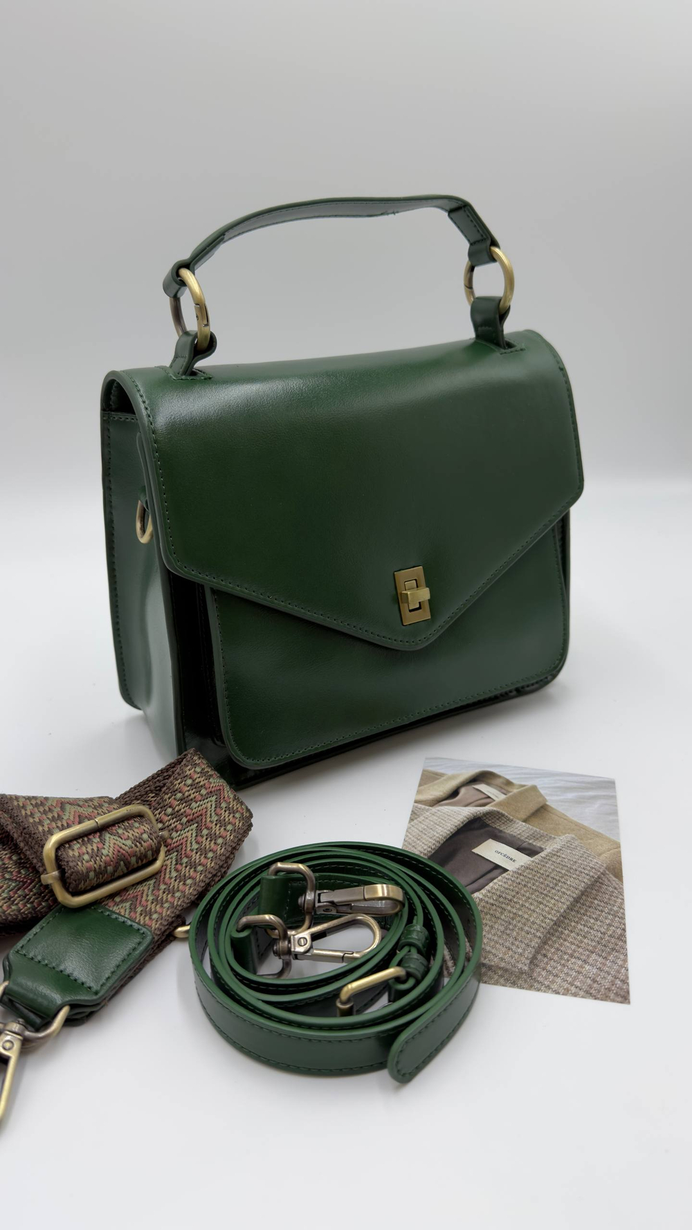 Сумка женская натуральная кожа артикул 066-31 цвет "зелёный"