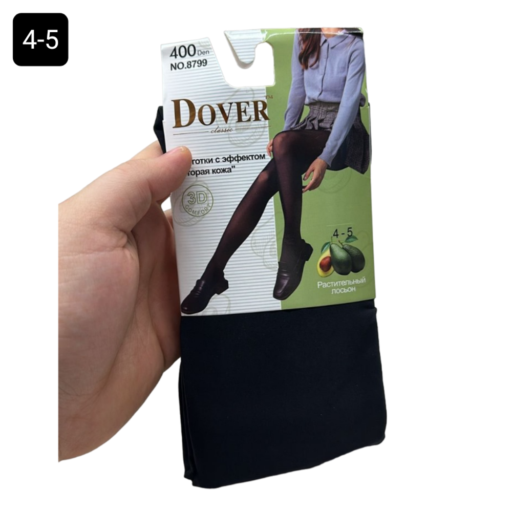 Модные колготки с эффектом Вторая Кожа, растительный лосьон "Dover / 400Den. NO:8799"
