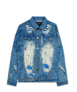 Мужская джинсовая куртка REASON Splat Paint Splatter Distressed