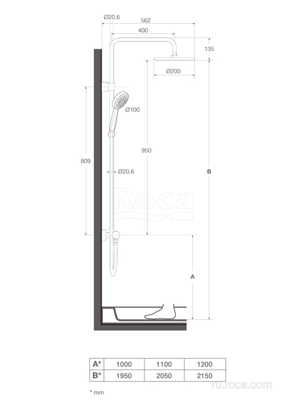 Душевая стойка Roca Victoria-T 5A9718C00