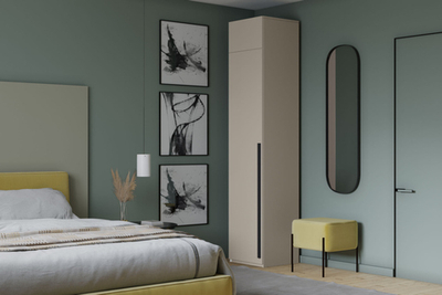 Распашной шкаф Лорена с антресолью Кашемир 5981 BS 50*40*230 см, Бежевый   Фиеста