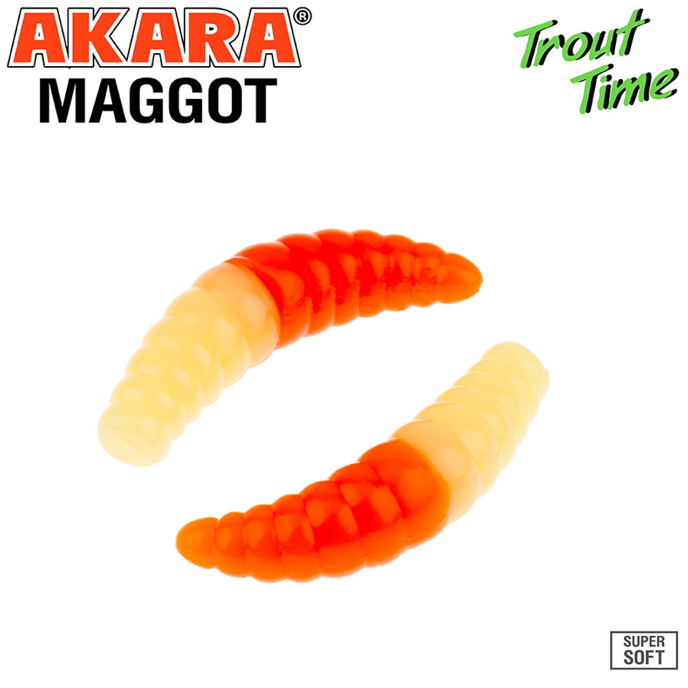 Силиконовая приманка Akara Trout Time MAGGOT 1,6 Cheese 470 (10 шт.)