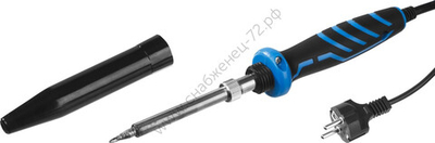 ЗУБР Ceramic PRO 40Вт керамическим нагреватель, конус, 2-к рукояткой, Электропаяльник с защитным колпачком (55413-40)