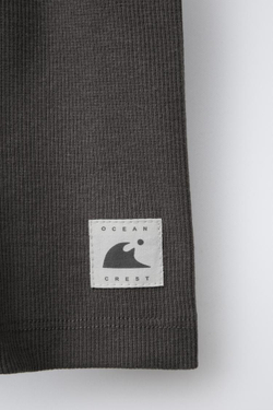 ZARA ШОРТЫ-ВЕЛОСИПЕДКИ В РУБЧИК С НАШИВКОЙ, АНТРАЦИТОВО-СЕРЫЙ