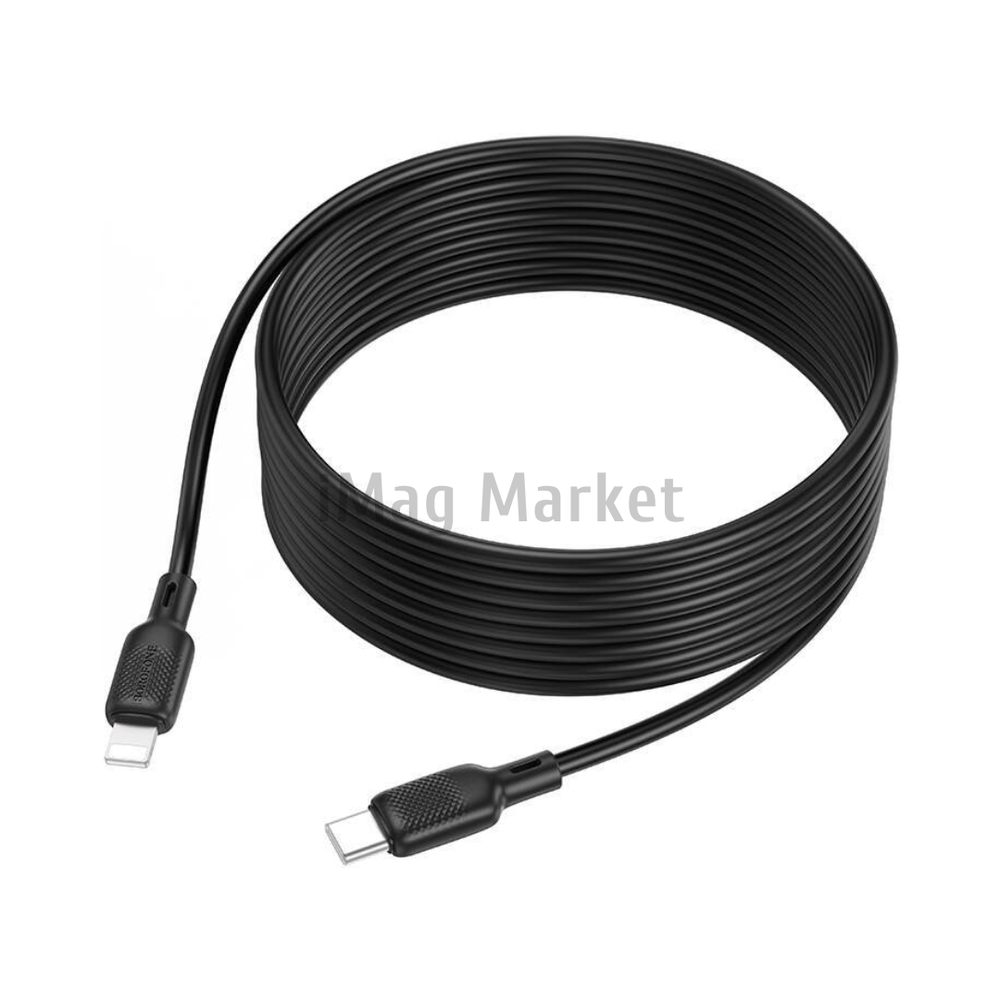 Зарядный кабель Borofone BX113, USB-C - Lightning, 3A, 27W, 3 м, черный