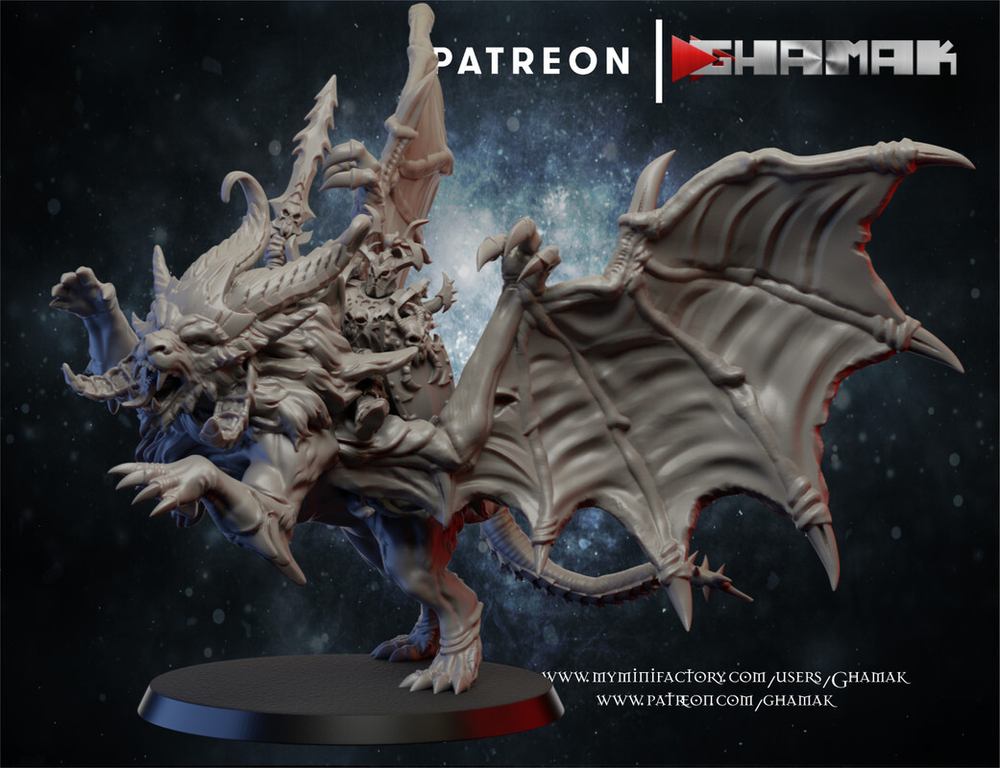 Grand Alliance Chaos Creatures of Chaos Everchosen and Slaves to Darkness Воитель Хаоса на мантикоре миниатюра для dnd, днд, pathfinder, фентези, Настольная игра, НРИ, Варгейм, РПГ