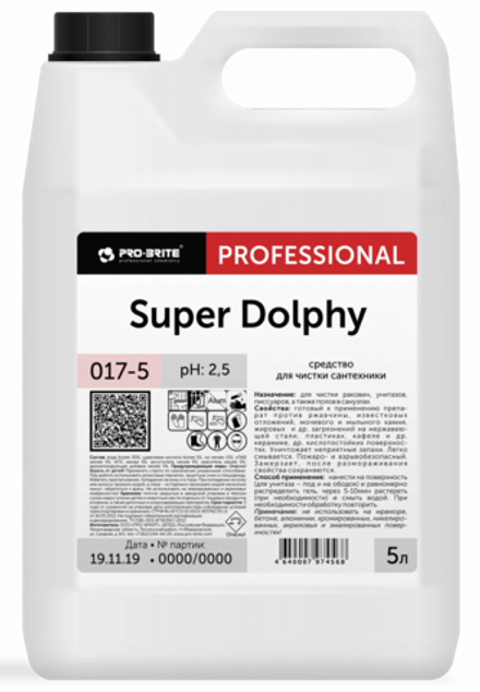 Средство для ежедневной чистки сантехники Pro-Brite Super Dolphy 5 л/750 мл