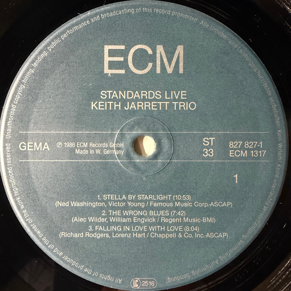 Keith Jarrett Trio ‎– Standards Live (Германия 1986г.) ECM