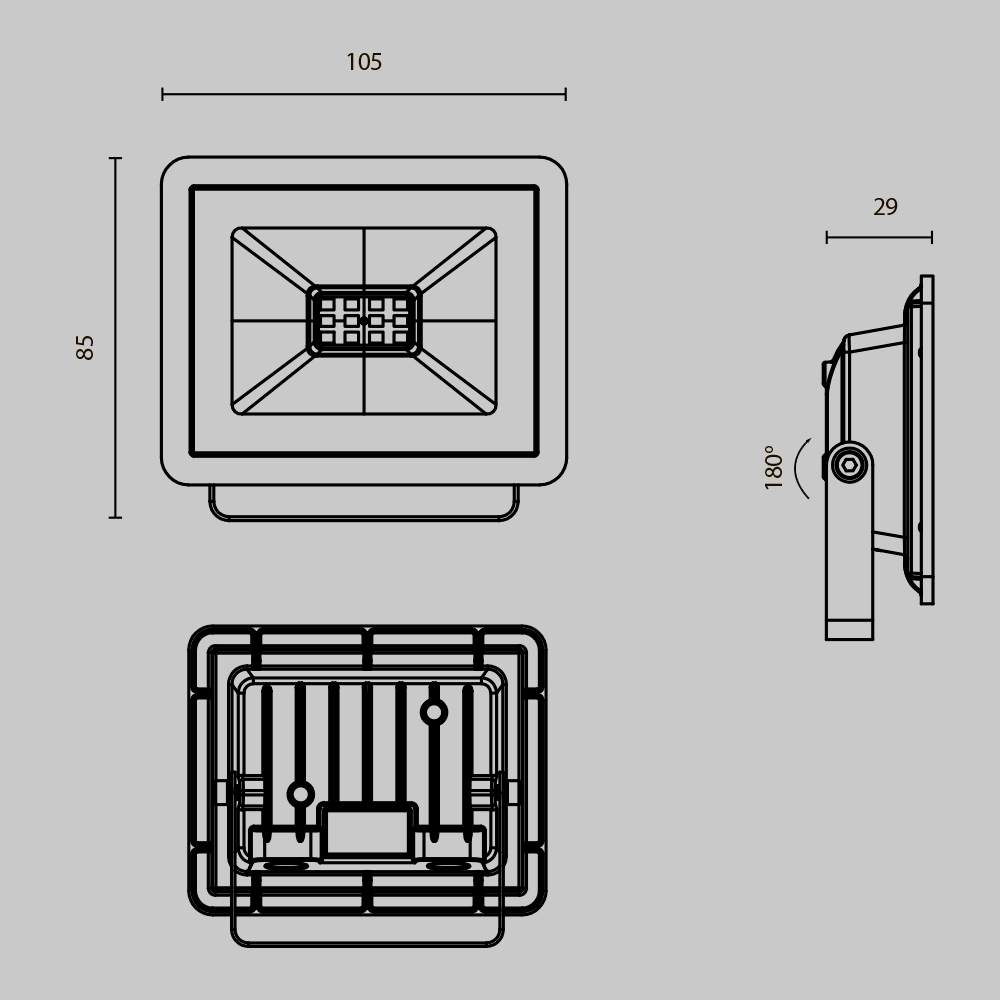 Прожектор Outdoor FL001-L10B6K