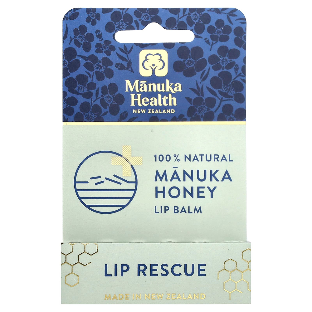 Manuka Health, 100% натуральный бальзам для губ с медом манука, 4,5 г (0,16 унции)