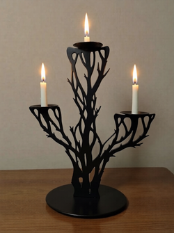 Подсвечник для свечей "Дерево" - 3 свечи (черный)