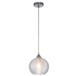 Подвесной светильник 1х40Вт E27, металл/стекло, прозрачный