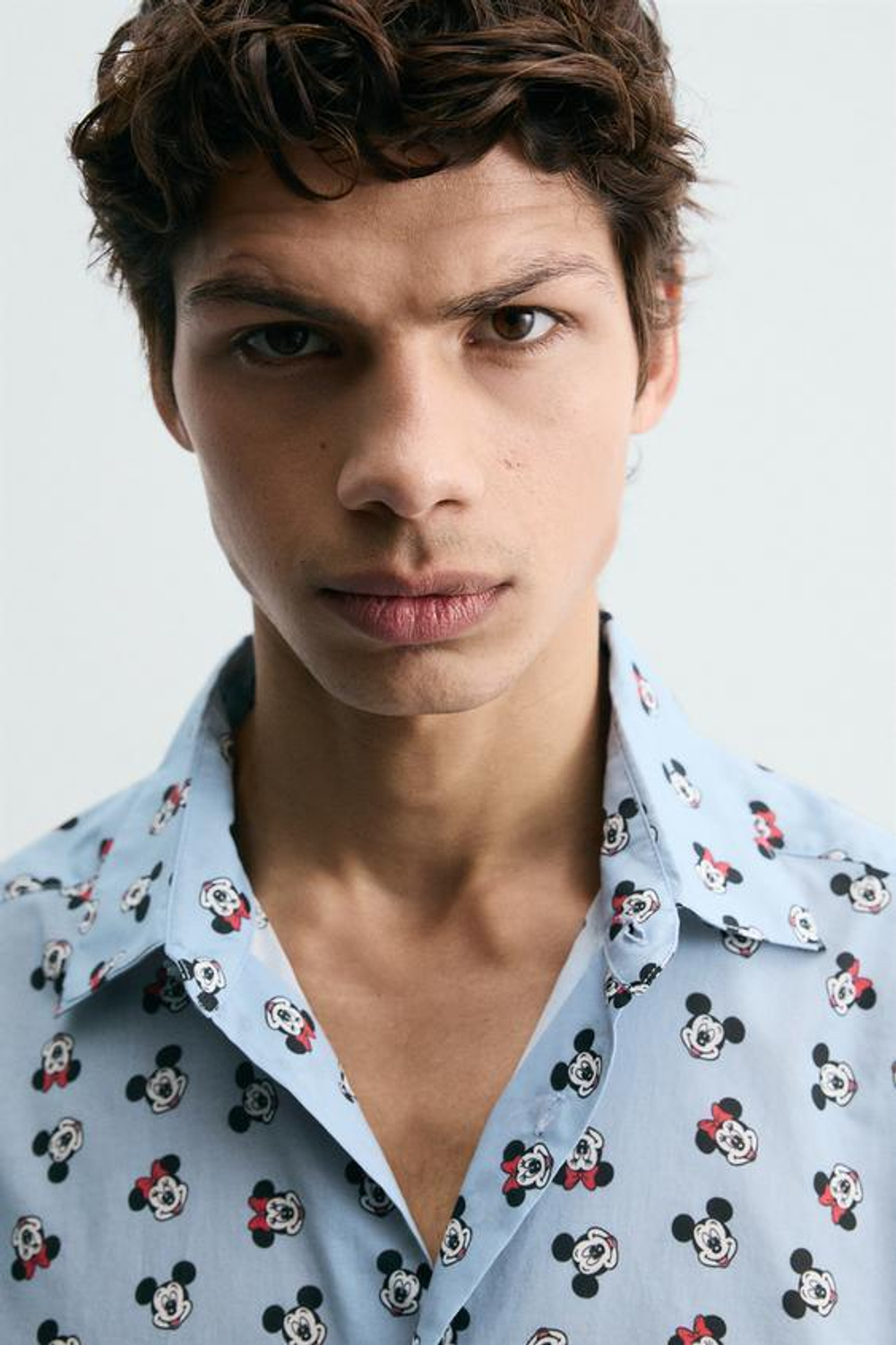 ZARA HARRY LAMBERT X DISNEY РУБАШКА MINNIE + MICKEY MOUSE, ИНДИГО