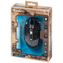 Мышь Intro MG610 игровая проводная 1200-3600dpi черная с ковриком