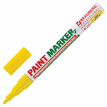 Маркер-краска лаковый (paint marker) 2 мм желтый без ксилола (без запаха) алюминий BRAUBERG PROFESSIONAL (12 штук в упаковке)