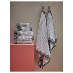 IKEA FJÄLLSTARR  (ИКЕА ФЙÄЛЛСТАРР)  -  Полотенце для рук, белый/серый, 50x100 см