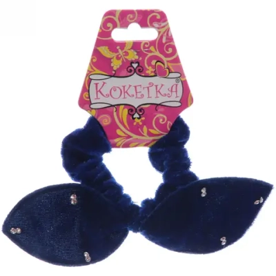 Резинка для волос 1шт «Кокетка-Velvet”, стразики, микс 6 цветов, d-6см