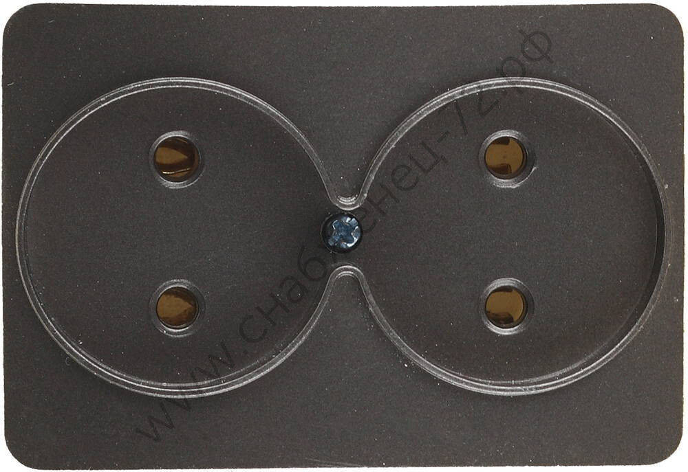 СВЕТОЗАР Гамма, без заземления двойная без вставки и рамки цвет темно-серый металлик 16А/~250В, Электрическая розетка (SV-54102-DM)