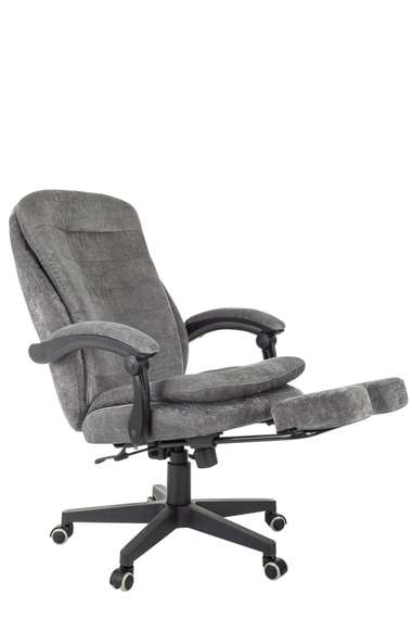 Кресло руководителя Бюрократ T-9950MSG-F Fabric серый Light-19 крестов. пластик подст.для ног