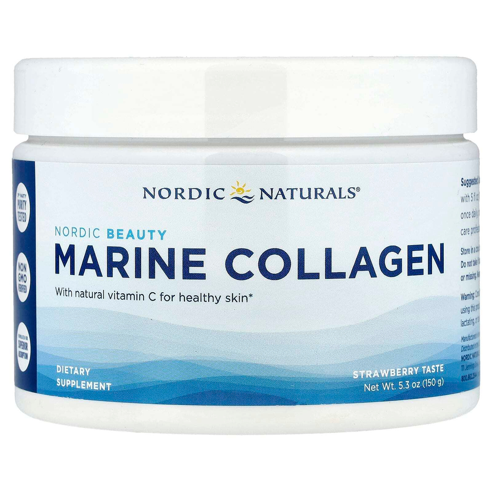 Nordic Naturals, Nordic Beauty, морской коллаген с витамином C, клубника, 150 г (5,3 унции)