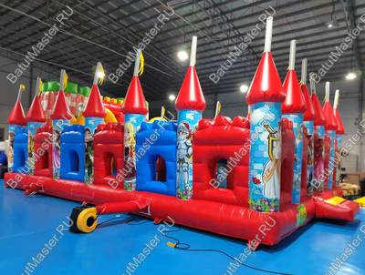 Коммерческий надувной батут "Яркое средневековье" 10*7*4 м