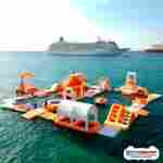 Надувной аквапарк на воде «Пиратский остров» 23×21×5 м