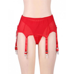 Пояс красный для чулок с ремешками на клипсах (XL-2XL)