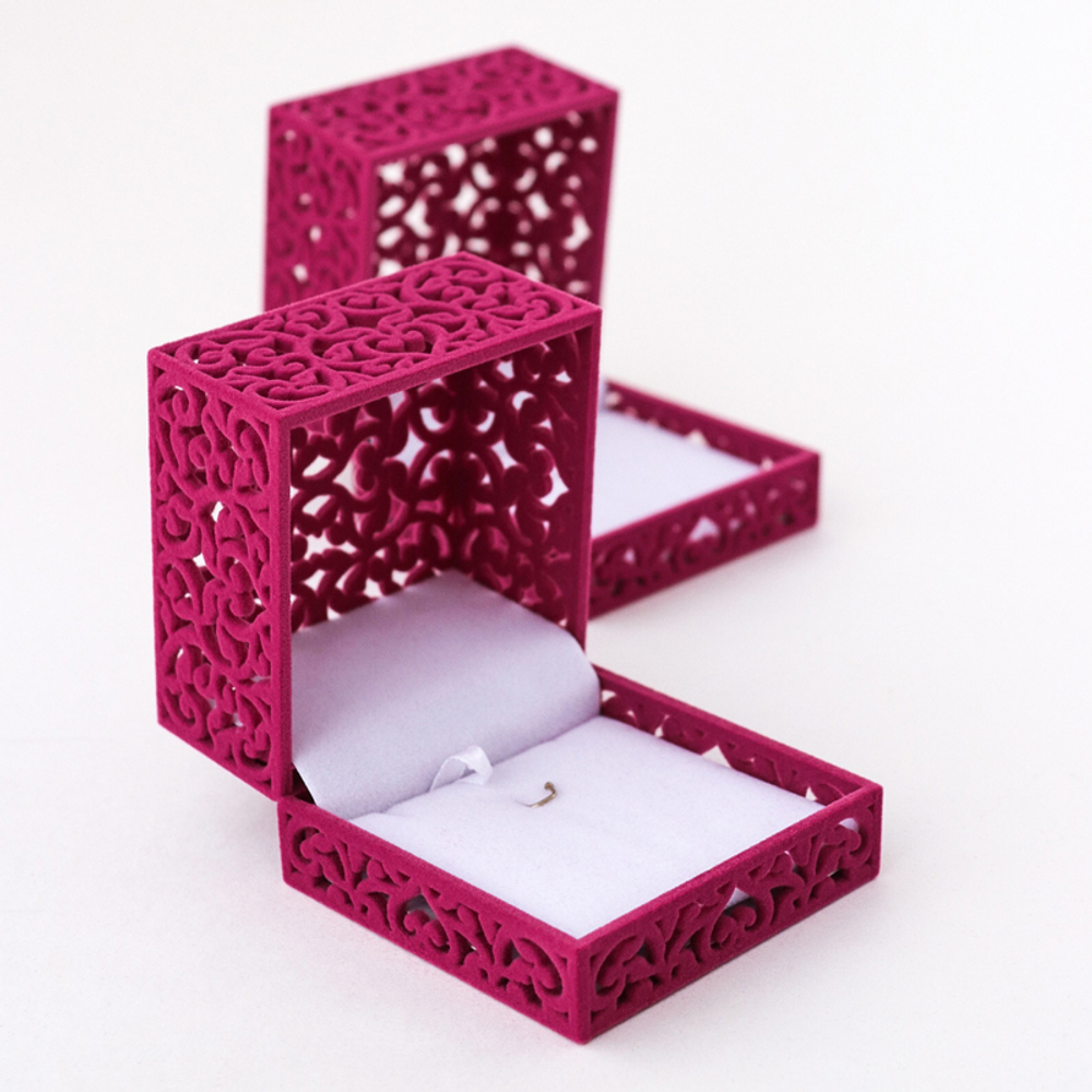 Флокированная коробочка для ювелирного украшения подвески