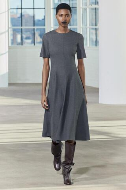 ZARA ПЛАТЬЕ С ЮБКОЙ ГОДЕ — ZW COLLECTION, АНТРАЦИТОВО-СЕРЫЙ