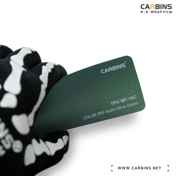 Carbins Color PPF Satin Olive Green MF 16C зеленая матовая цветная полиуретановая защитная антигравийная пленка
