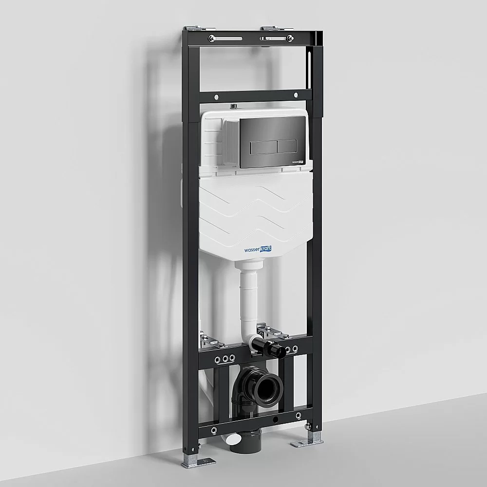 Инсталляция для унитаза WasserKraft Alme 15TLT.010.ME.PB03 кнопка черная глянцевая