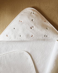 Zara Home Детское полотенце с капюшоном из хлопка, z amana biel, 80x80 см · 4661/423