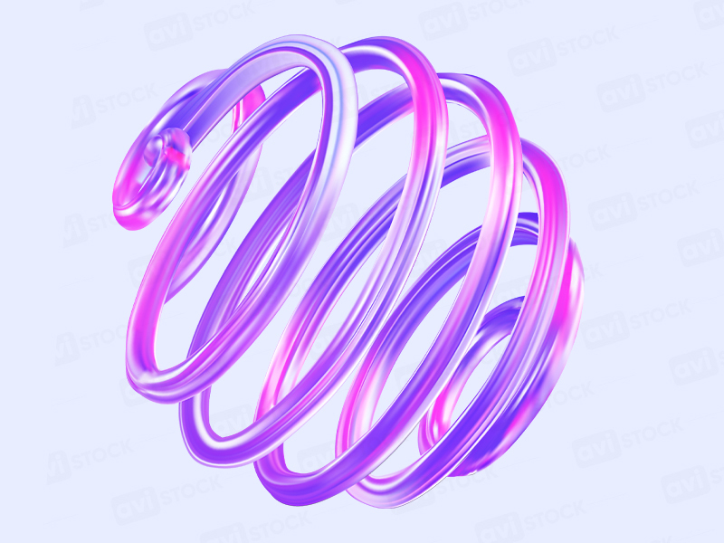 Голографическая 3D спираль в стеклянном стиле