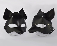 Черная кожаная маска Лиса Sitabella BDSM Accessories 3414-1