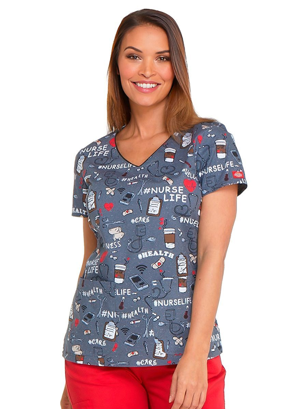 Топ медицинский женский Dickies DK700, единороги, XL