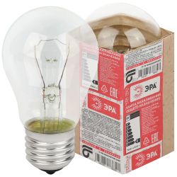 Лампа накаливания ЭРА Б 230-75-E27-Г 75Вт 230В груша прозрачная в гофре E27