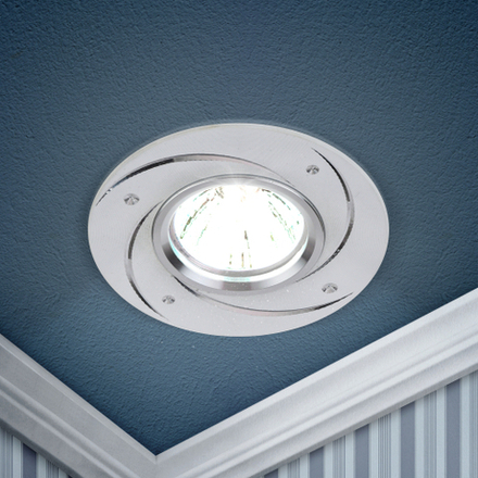 Светильник встраиваемый алюминиевый ЭРА KL43 WH/1 под лампу MR16 GU5.3 белый