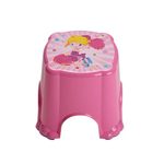 Табурет детский с рисунком "Девочка" с прорезин ножками цвет розовый