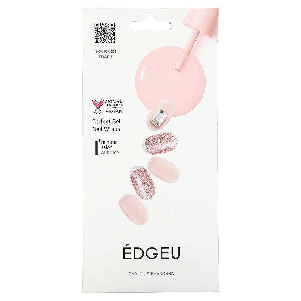 Edgeu, Perfect Gel Nail Wraps, ENP 121, Primadonna, набор из 16 полосок