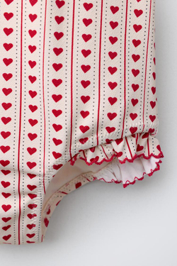 ZARA КУПАЛЬНИК С ПРИНТОМ «СЕРДЦА», КРАСНЫЙ