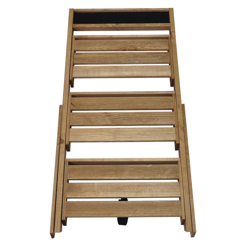 Подставка для цветов и декора напольная 3 полки из массива сосны Флорэль, деревянная этажерка для цветов на подоконник в стиле рустик, коричневая