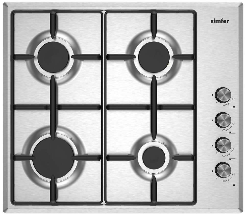 Газовая варочная панель Simfer H60Q40M025, нержавеющая сталь