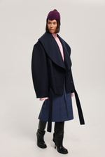 Пальто с округлым воротником