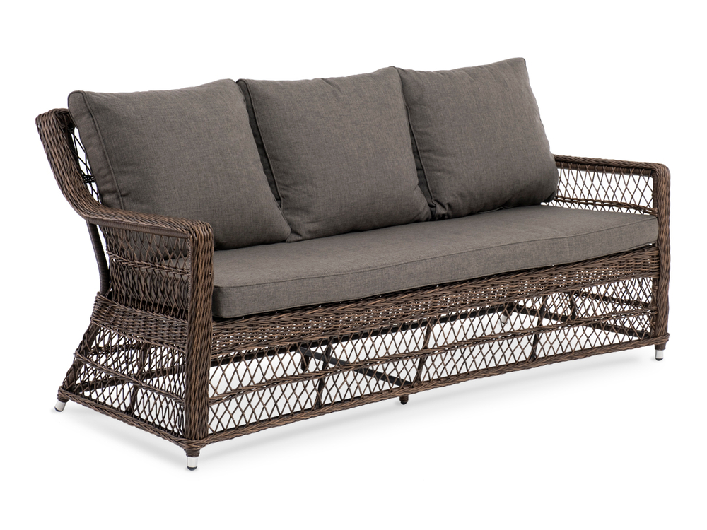 "Гранд Латте" диван трехместный из искусственного ротанга, цвет коричневый