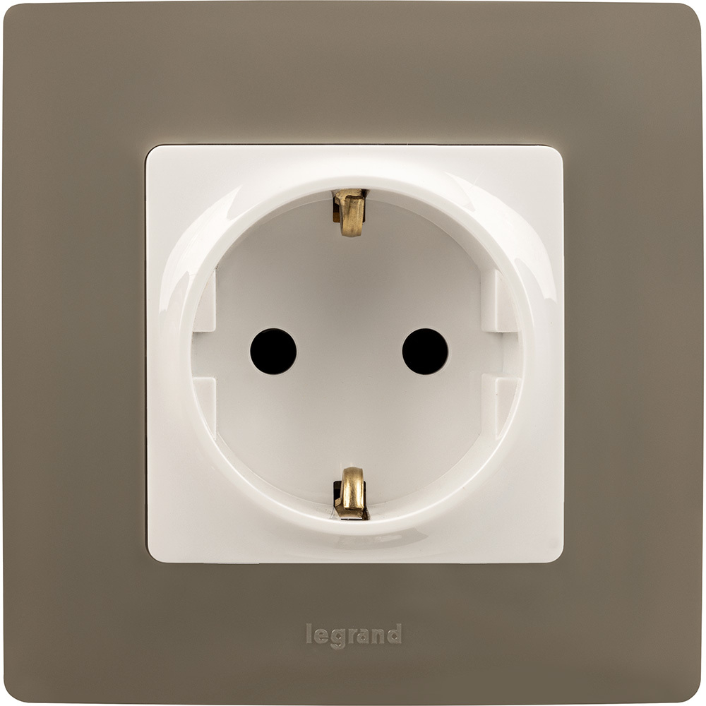 Розетка с заземлением со шторками 16А 250В белый ETIKA Legrand