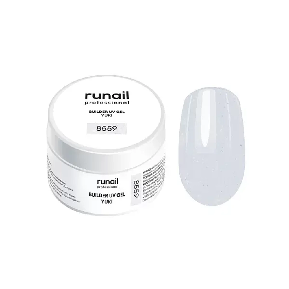 Гель с хлопьями Юки BUILDER UV GEL YUKI,RuNail 15 г №8559